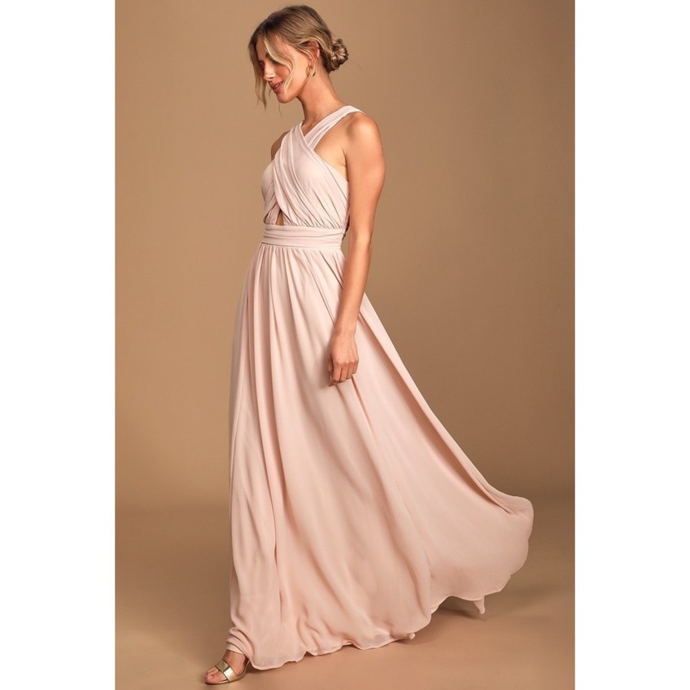 Lulus Blush Halter Maxi Dress Pink - Size XS - Worn Once